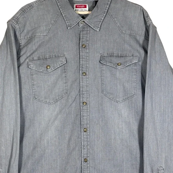 Wrangler Men's 2XL Casual Button Shirt Workwear Cotton Blend Easy Care - Picture 3 of 14